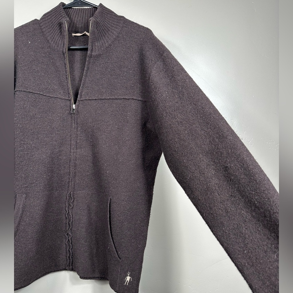 Smartwool Women’s 100% Merino Wool Jacket Mocha Brown Size Medium - Picture 6 of 8